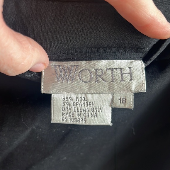 Worth 18 wool blend black trousers pants rear zipper - Picture 4 of 4